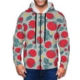thumbnail image 1 of Kdxio Tomato Print Men Hoodies Casual Hoodies for Men with Zip Pockets Full Zip Long Sleeve Sweatshirt Sports Hooded Jacket-XX-Large, 1 of 5