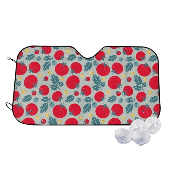 Kdxio Tomato Print Windshield Sun Shade,UV Rays and Sun Heat Protection,Sunshade for Car Windshield,Car Shade Front Windshield - Medium