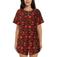 thumbnail image 1 of Kdxio Tomatoes And Chili Print Pajamas Sets for Women Short-Sleeved Pjs with Lounge Shorts Two Piece Sleepwear S-4XL, 1 of 9