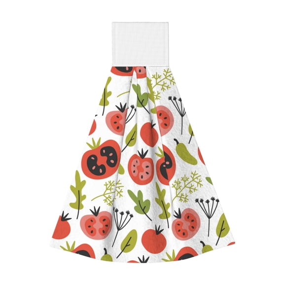 Kdxio Tomatoes Hand Towel with Loop Hanging Towel Absorbent Tie Towels for Kitchen Tea Bar Bathroom Decor