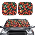 thumbnail image 1 of Kdxio Tomatoes Print 2-Piece Sun Shade Front Windshield - Foldable Car Front Window Sunshades For Most Sedans Suv Truck, 1 of 6