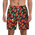 thumbnail image 1 of Kdxio Tomatoes Print Men'S Swim Trunks With Compression Liner 7 Inch Inseam Quick Dry Swim Shorts, 1 of 7