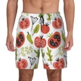 thumbnail image 1 of Kdxio Tomatoes Print Men's Swim Trunks with Compression Liner 7 Inch Inseam Quick Dry Swim Shorts, 1 of 7