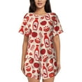 thumbnail image 1 of Kdxio Tomatoes Print Pajamas Sets for Women Short-Sleeved Pjs with Lounge Shorts Two Piece Sleepwear S-4XL, 1 of 9