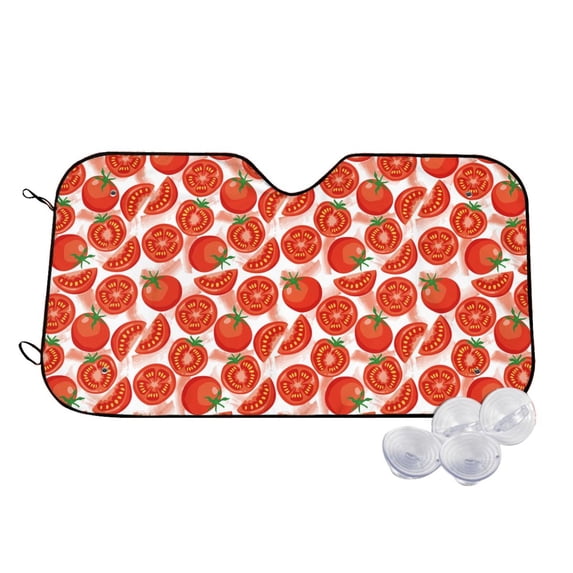Kdxio Tomatoes Print Windshield Sun Shade,UV Rays and Sun Heat Protection,Sunshade for Car Windshield,Car Shade Front Windshield - Small