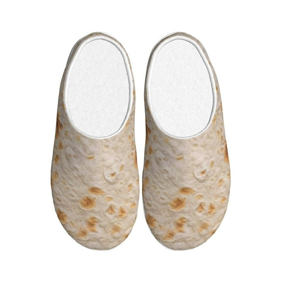 Kdxio Tortilla Women's Men's Slippers Plush Slip-On House Slipper for Winter Indoor Soft Cushion Non-slip Fluffy Slides Slippers-35/36