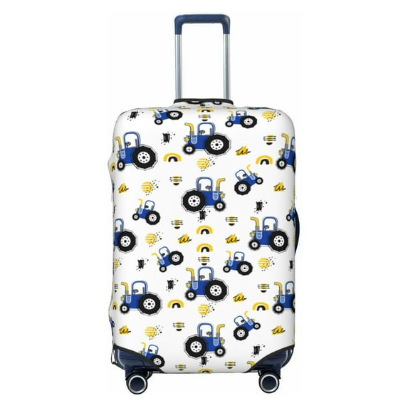 Kdxio Tractor And Vehicle Pattern Luggage Cover for Travel,Elastic and Durable,Fits 18-32 Inch,Anti-Scratch Suitcase Protector-No luggage included