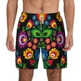 thumbnail image 1 of Kdxio Traditional Floral Polish Print Men'S Swim Trunks With Compression Liner 7 Inch Inseam Quick Dry Swim Shorts, 1 of 7