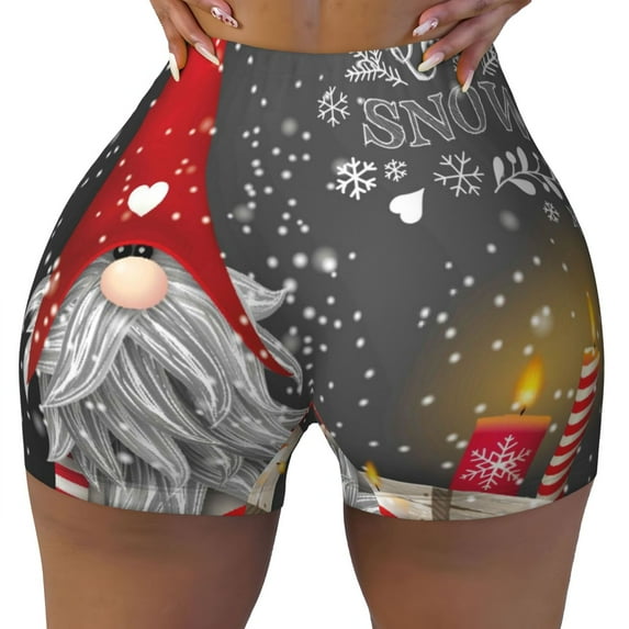 Kdxio Traditional Scandinavian Dwarf Print Workout Shorts for Women Seamless Soft Smooth Gym Yoga Scrunch Active Shorts