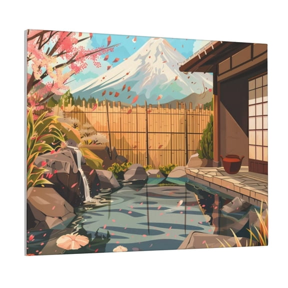 Kdxio Tranquil Garden Landscape Pattern Canvas Wall Art for Living Room Wall Decor for Bedroom Bathroom Modern Framed Canvas Art Prints Ready to Hang,Horizontal