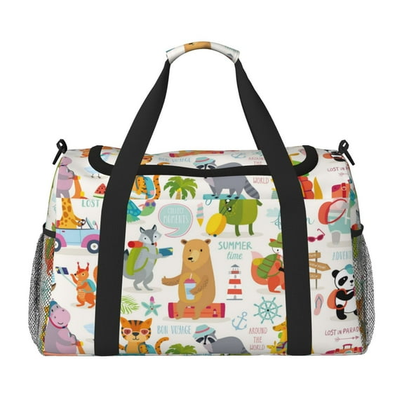 Kdxio Travel Animals Travel Duffel Bag Gym Bag Weekender Travel Bag Gym Bag for Women &Men Airplane Travel Essentials for Flying