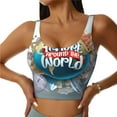 thumbnail image 1 of Kdxio Travel Around The World Print Workout Crop Tank Top for Women Racerback Yoga Tank Tops Athletic Sports Shirts Exercise Undershirts, 1 of 9