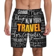 thumbnail image 1 of Kdxio Travel Print Men'S Swim Trunks With Compression Liner 7 Inch Inseam Quick Dry Swim Shorts, 1 of 7