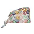 thumbnail image 1 of Kdxio Travel Stamp Pattern Turban Hat for Women Men Comfortable Adjustable Cleaning Working Cap with Sweatband, 1 of 8