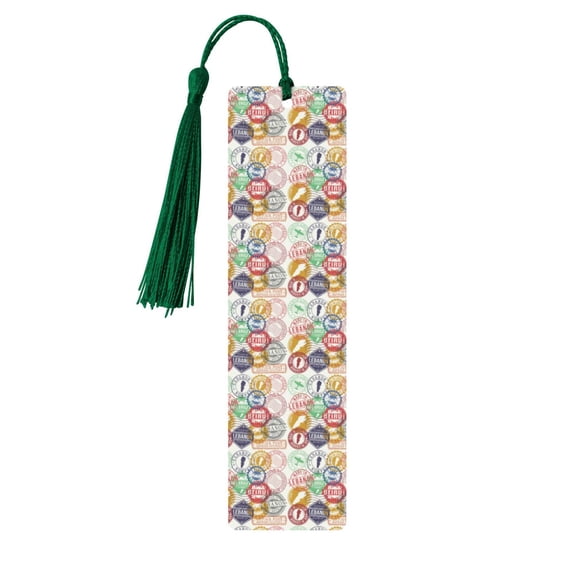Kdxio Travel Stamp Print Metal Tassel Bookmarks,Perfect Gift for Art Lovers and Bookworms Metal Bookmarks for Women