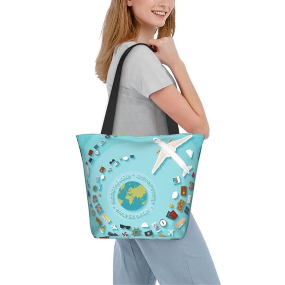 Kdxio Travelling on Airplane Women Reusable Grocery Bags Foldable Ripstop,Reusable Shopping Bags for Shopping,Gym,Gift