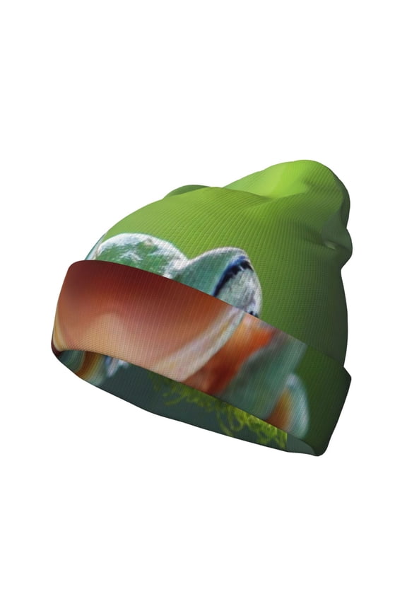 Tree Frog Winter Beanie for Men Women Beanie Knit Hat Cuffed Cap Beanie Knit Chunky Snow Cap