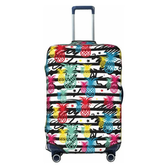 Kdxio Trendy Colorful Pineapples 1 Pattern Luggage Cover for Travel,Elastic and Durable,Fits 18-32 Inch,Anti-Scratch Suitcase Protector-No luggage included