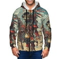 thumbnail image 1 of Kdxio Tribal Futuristic Warrior Print Men Hoodies Casual Hoodies for Men with Zip Pockets Full Zip Long Sleeve Sweatshirt Sports Hooded Jacket-X-Large, 1 of 5