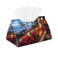 thumbnail image 1 of Kdxio Tropical Beach Candlelight Print Tissue Box Cover,Modern PU Leather Rectangular Tissue Box Holder for Bathroom Living Room Bedroom Office Desk Car Home, 1 of 6