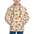 thumbnail image 1 of Kdxio Tropical Desert Pattern Boys Athletic Unisex Boys Girls Hoodie with Pocket Sweatshirts-Small, 1 of 6