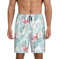 thumbnail image 1 of Kdxio Tropical Flamingo Print Mens Sleep Shorts Bottoms Soft Comfy Pajama Wear Pants with Drawstring Pockets, 1 of 7