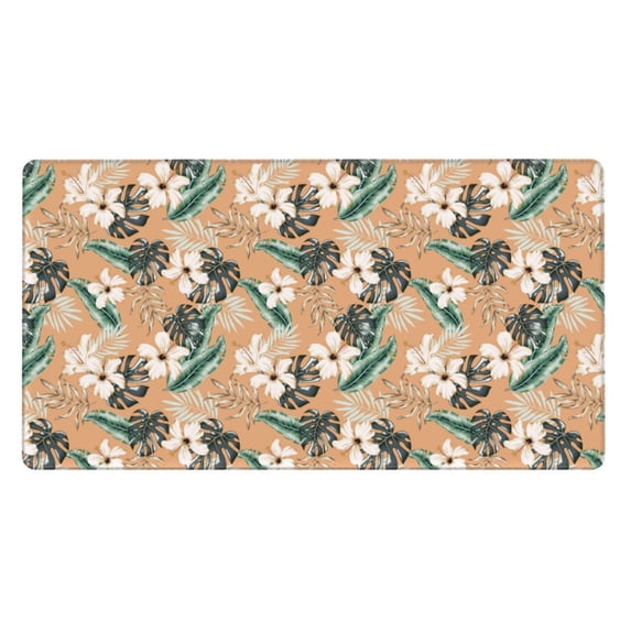 Kdxio Tropical Leaves Flower Print Large Gaming Mouse Pad,Non-Slip Base,Water Resist Keyboard Pad for Gamer,Office & Home,29.5 x 15.8 in