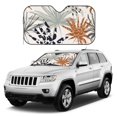 thumbnail image 1 of Kdxio Tropical Leaves Print Windshield Sun Shade, Foldable Sun Blocker for Car,Truck,SUV Automotive Interior Sun Protection,Reflective Shade for Front Windshield(Medium), 1 of 7