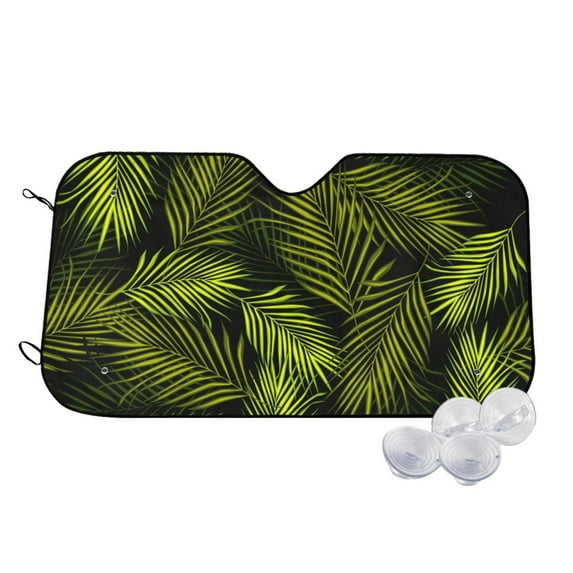 Kdxio Tropical Palm Leaves Fern Leaf Print Windshield Sun Shade,UV Rays and Sun Heat Protection,Sunshade for Car Windshield,Car Shade Front Windshield -
