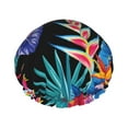 thumbnail image 1 of Kdxio Tropical Palm Leaves Print Shower Cap for Women,Elastic and Reusable,Double Waterproof Layers Bathing Hat, 1 of 9