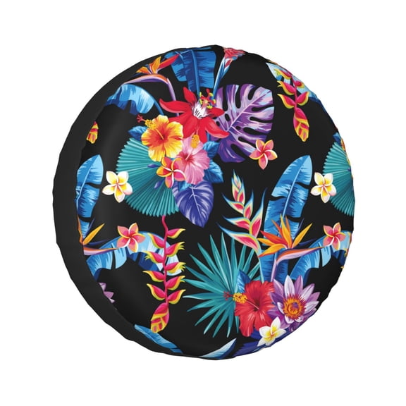 Kdxio Tropical Palm Leaves for Tire Cover Wheel Protectors Tyre Covers Weatherproof Wheel Covers Universal Fit for Trailer Rv SUV Truck Camper Travel Trailers 14 inch