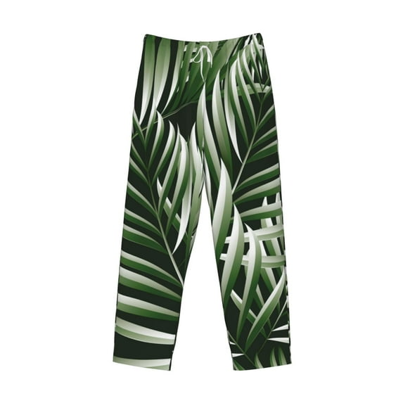 Kdxio Tropical Palm Leaves1 Print Men's Sleep Pajama Pant Lounge Pants with Pockets