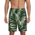 thumbnail image 1 of Kdxio Tropical Palm Leaves1 Print Mens Sleep Shorts Bottoms Soft Comfy Pajama Wear Pants with Drawstring Pockets, 1 of 7