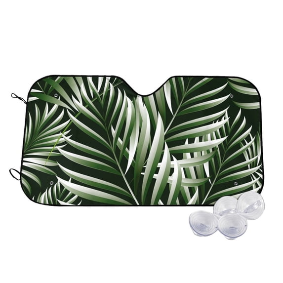 Kdxio Tropical Palm Leaves1 Print Windshield Sun Shade,UV Rays and Sun Heat Protection,Sunshade for Car Windshield,Car Shade Front Windshield - Small