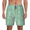 thumbnail image 1 of Kdxio Tropical Pineapple Print Men's Swim Trunks with Compression Liner 7 Inch Inseam Quick Dry Swim Shorts, 1 of 7