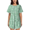 thumbnail image 1 of Kdxio Tropical Pineapple Print Pajamas Sets for Women Short-Sleeved Pjs with Lounge Shorts Two Piece Sleepwear S-4XL, 1 of 9