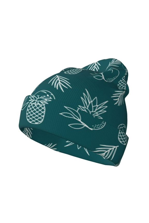 Tropical Pineapple Winter Beanie for Men Women Beanie Knit Hat Cuffed Cap Beanie Knit Chunky Snow Cap