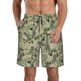 thumbnail image 1 of Kdxio Tropical Plants Green Pattern Mens Casual Shorts - Drawstring Summer Beach Sports Shorts for Men, 1 of 9