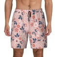 thumbnail image 1 of Kdxio Tropical Plants Print Men's Swim Trunks with Compression Liner 7 Inch Inseam Quick Dry Swim Shorts, 1 of 7