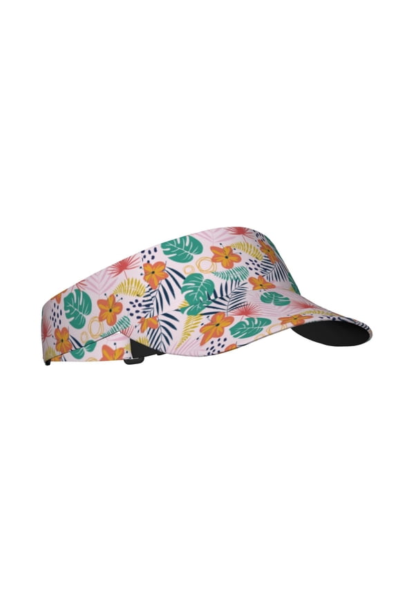 Tropical Plants Print Sun Visor Hat Golf Visor Adjustable Velcro Outdoor Sports Cap for Men Women