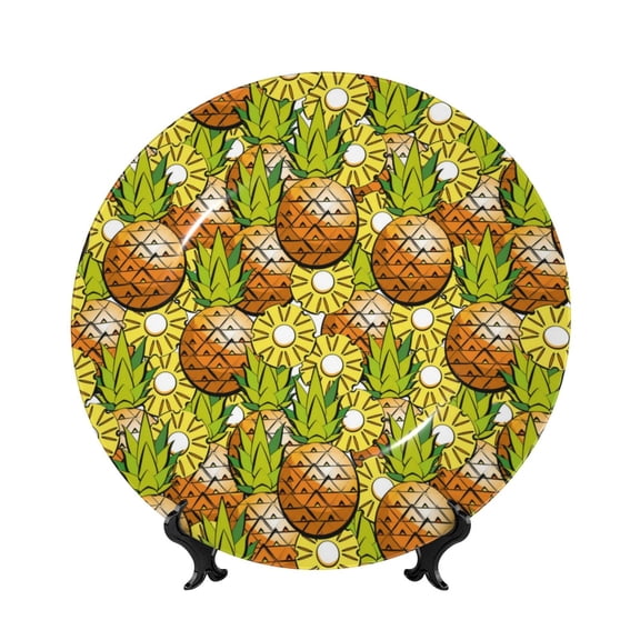 Kdxio Tropical Summer Fruit Bone China Decorative Plate Ceramic Decorative Plate for Home Office Wall Stand Decorative Plates for Home Bedroom-6in