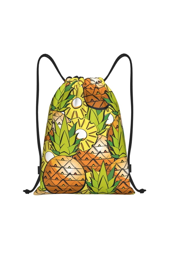 Tropical Summer Fruit Print Drawstring Backpack Bag,Waterproof Draw String Back Sack, Gym Drawstring Bags Swim Bag For Unisex