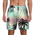 thumbnail image 1 of Kdxio Tropical Summer Palm Print Men'S Swim Trunks With Compression Liner 7 Inch Inseam Quick Dry Swim Shorts, 1 of 7