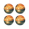 thumbnail image 1 of Kdxio Tropical Sunset Paradise Funny Coasters,4 Pcs Leather Coasters,Housewarming Gifts,Protect Furniture from Water Marks Scratch and Damage, 1 of 6