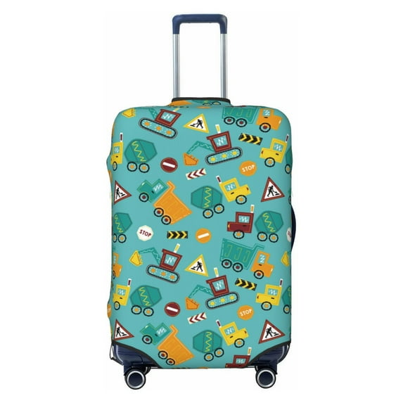 Kdxio Trucks And Excavators Pattern Luggage Cover for Travel,Elastic and Durable,Fits 18-32 Inch,-No luggage included