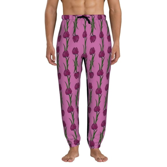 Kdxio Tulips Flowers Pattern Joggers,Sweatpants for Men with Pockets-XX-Large