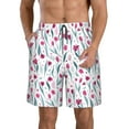 thumbnail image 1 of Kdxio Tulips Flowers Pattern Mens Casual Shorts - Drawstring Summer Beach Sports Shorts for Men, 1 of 9