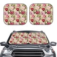 thumbnail image 1 of Kdxio Tulips Flowers Print 2-Piece Sun Shade Front Windshield - Foldable Car Front Window Sunshades for Most Sedans SUV Truck, 1 of 6