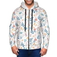 thumbnail image 1 of Kdxio Tulips Flowers Print Men Hoodies Casual Hoodies for Men with Zip Pockets Full Zip Long Sleeve Sweatshirt Sports Hooded Jacket-Small, 1 of 5