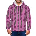 thumbnail image 1 of Kdxio Tulips Flowers Print Men Hoodies Casual Hoodies for Men with Zip Pockets Full Zip Long Sleeve Sweatshirt Sports Hooded Jacket-XX-Large, 1 of 5